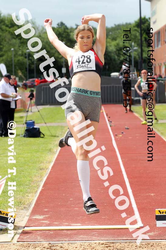 Womens under-20s long jump, 2021 Northern Senior and Under-20s Champs., Leigh. Photo: David T. Hewitson/Sports for All Pics